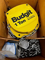Budgit - 1-Ton Hand Chain Hoist, Hook Suspension, 10' Lift