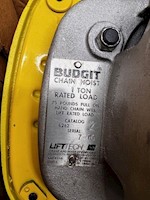 Budgit - 1-Ton Hand Chain Hoist, Hook Suspension, 10' Lift - 4