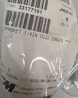 1/4 Inch (in) Size Coil Chain Sprocket - 3