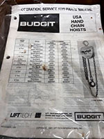 Budgit - 1-Ton Hand Chain Hoist, Hook Suspension, 10' Lift - 5